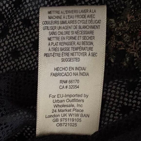 MAEVE by ANTHROPOLOGY A-Line Embroidered Mesh Floral Tunic Blk SzS Dark Witchy - Picture 7 of 10